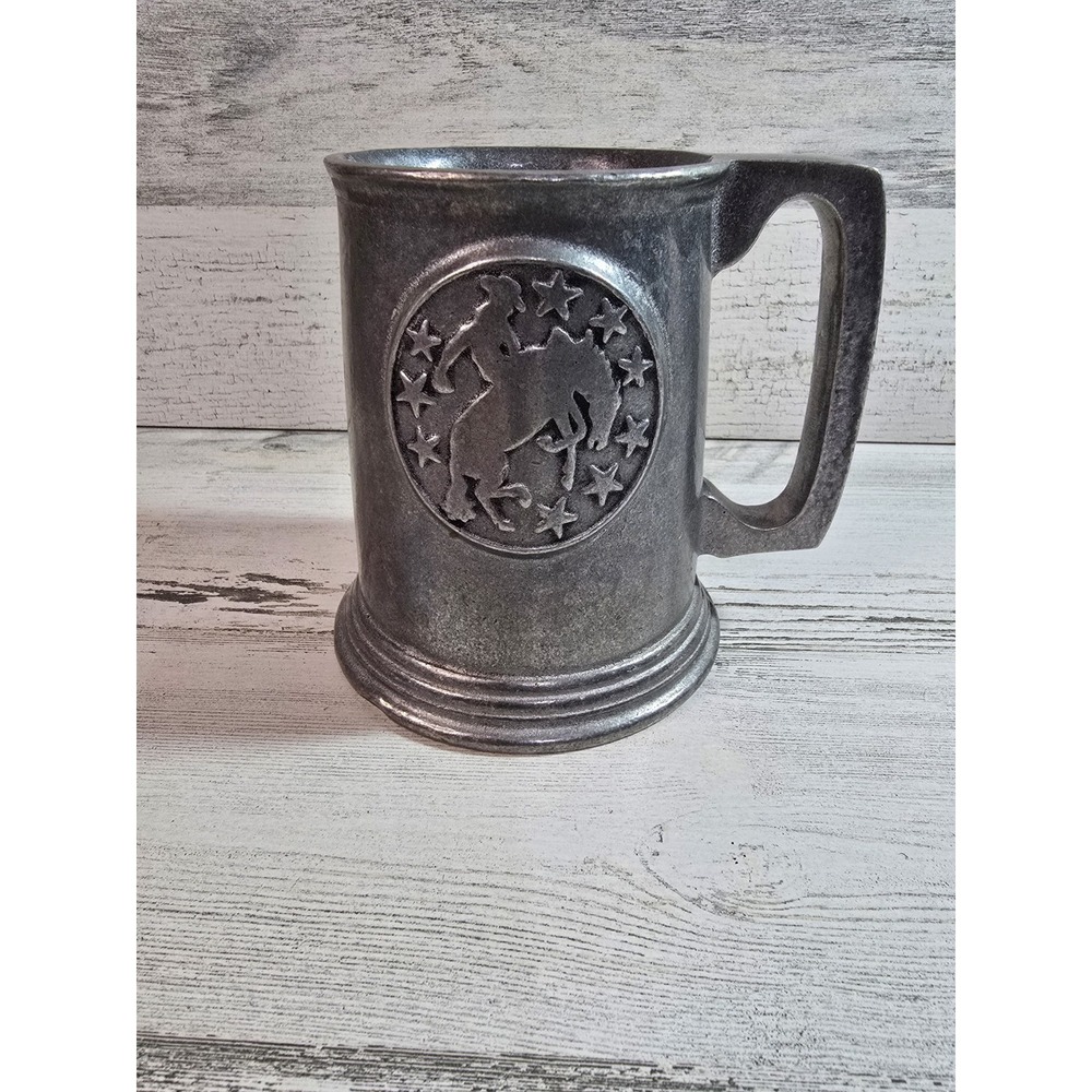 Wilton Armetale Western Cowboy Mug Bucking Bronco Pewter‎ Style Tankard 5 inch